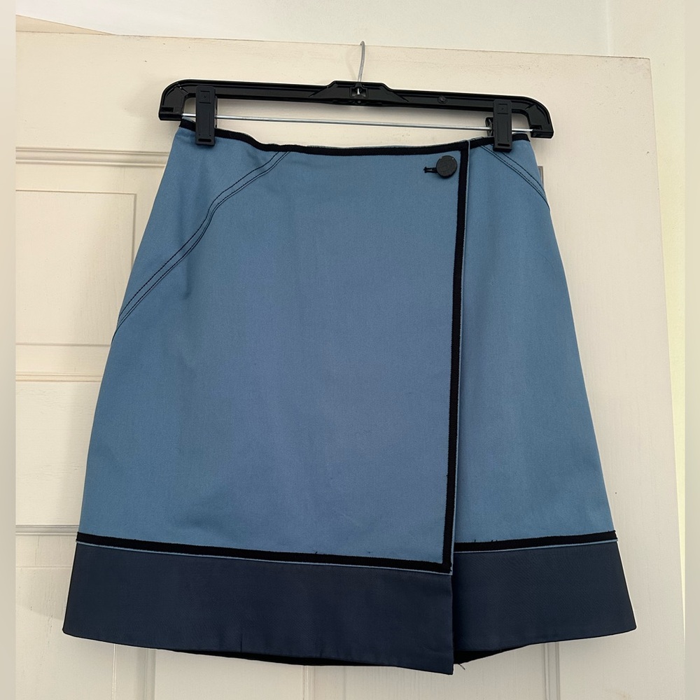 Zac Posen Z Spoke | Blue Wrap-Style Structured Mini Skirt | Size 2